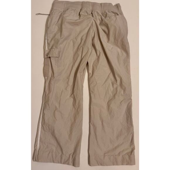 Vintage Y2k Women's Nike Cargo Pants Tan/White Stripe Size L Drawstring - Picture 5 of 5
